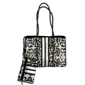 Stylish Leopard Print Tote Bag with Pouch